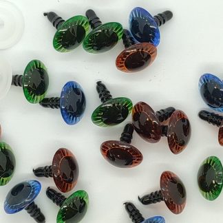 Глазки для игрушек пластиковые цветные с фиксатором (1 пара) фото