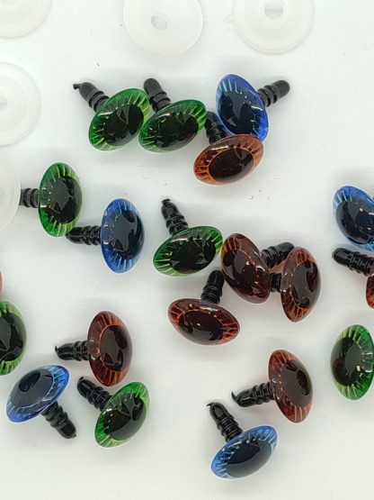 Глазки для игрушек пластиковые цветные с фиксатором (1 пара) фото