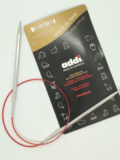 Спицы для вязания круговые Addi Classic Lace леска 60см. фото